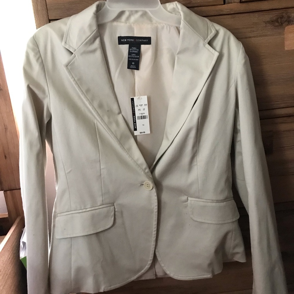 New York & Company off white cream blazer jacket